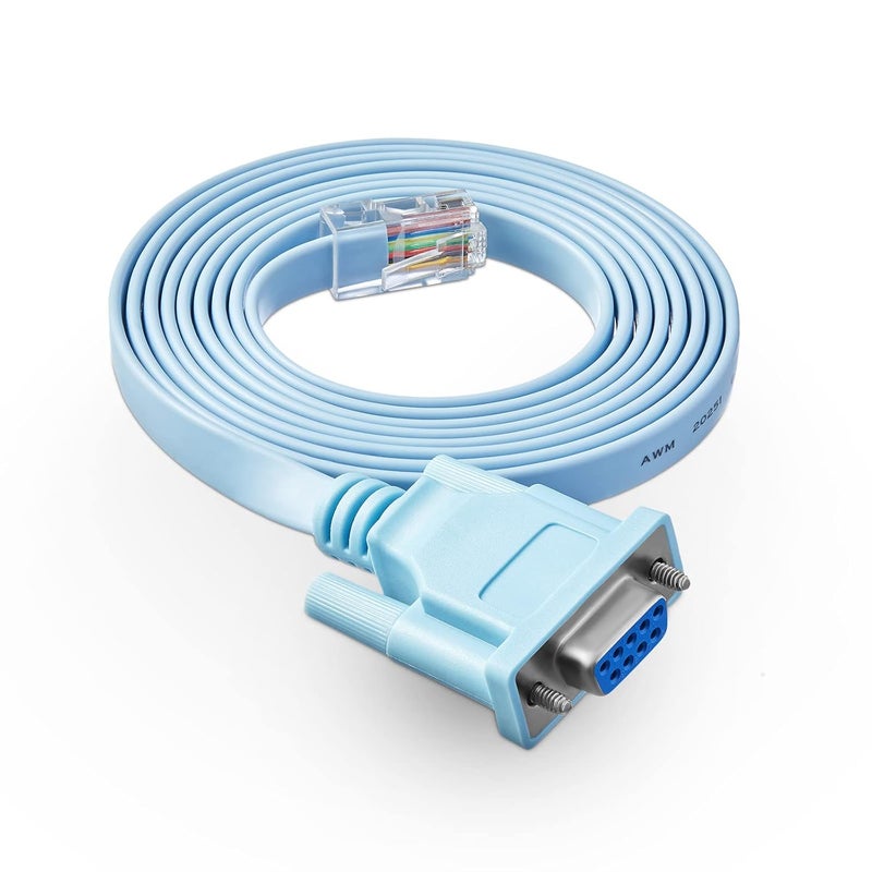PhyinLan RJ45 to DB9 Console Cable, 1.8m/6ft RS232 to RJ45 Console Cables Serial Port Management Adapter Compatible with Cisco Router Switch - Image 1